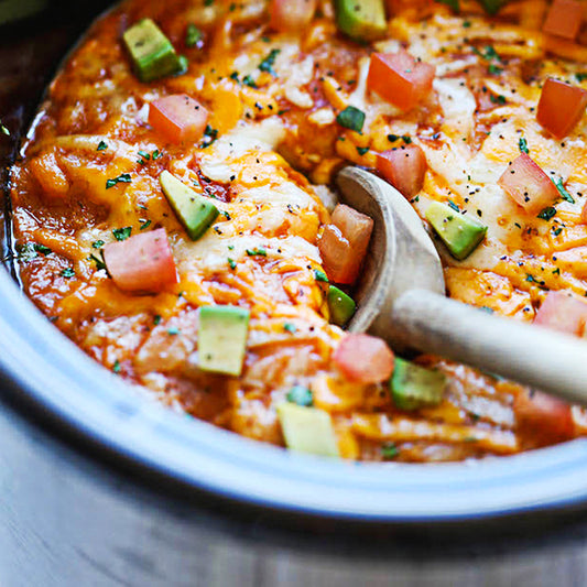 SLOW COOKER ENCHILADA STACK
