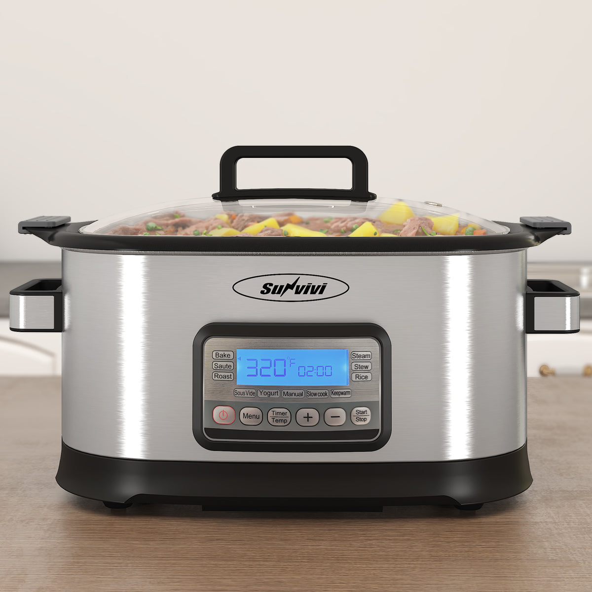 Sunvivi 6.5QT 11-in-1 Multi Cooker with Smart Touch Control