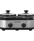 Sunvivi 2.5QT Double Slow Cooker Buffet Server with Dual 1.25 Pots