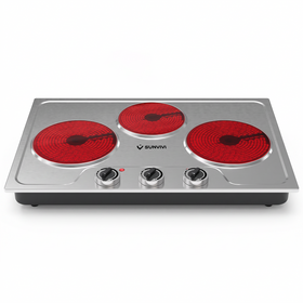 Sunvivi 1800W Triple Burner Portable Electric Ceramic Stove Knob Control
