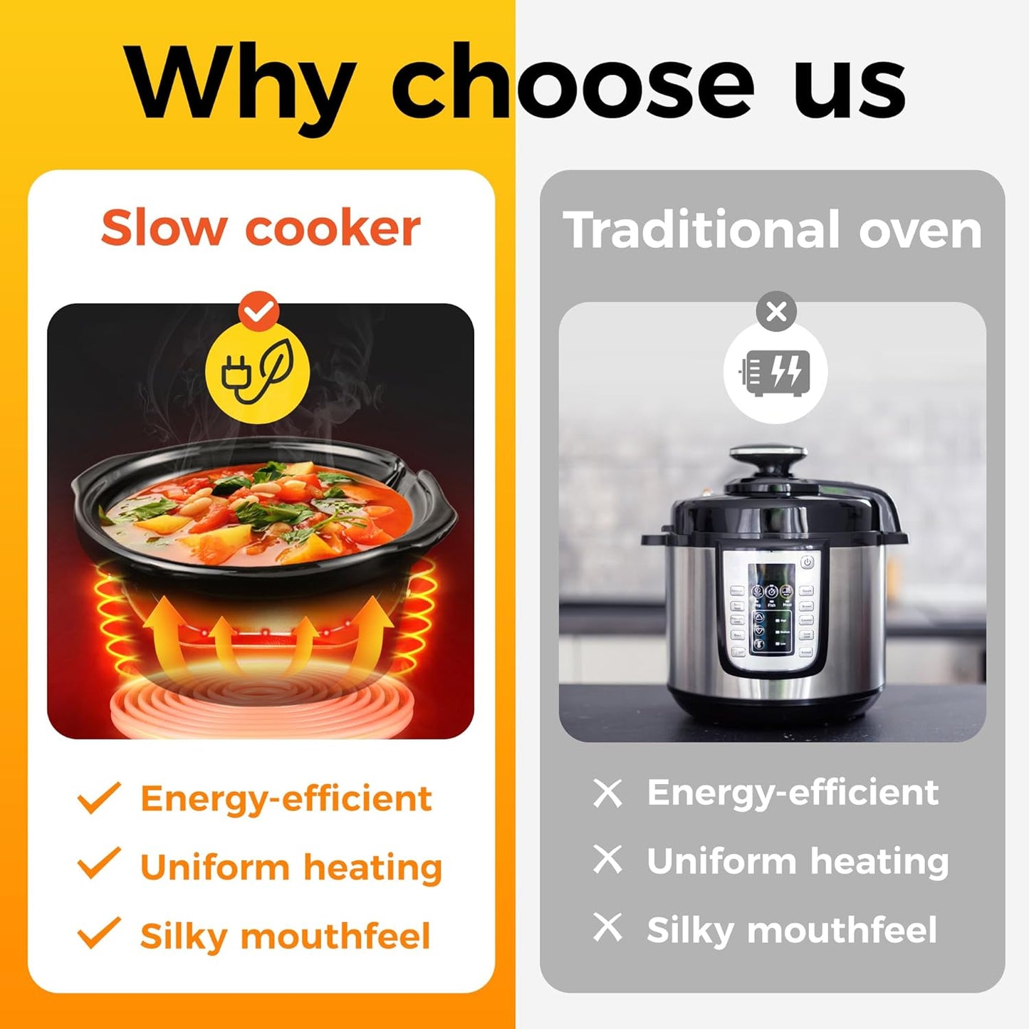 Sunvivi Dual Pot Slow Cooker, 2 Pot Small Mini Crock Buffet Server and Warmer, Upgraded Oval Ceramic Double Pot Buffet Food Warmer Adjustable Temp Glass Lid, Total 2.5 Quarts