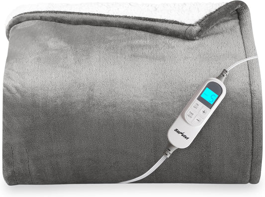 SUNVIVI Heated Blanket King Size, Electric Throw Dual Control