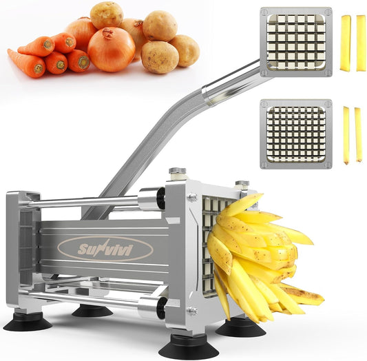 Sunvivi French Fry Cutter Stainless Steel Potato Slicer