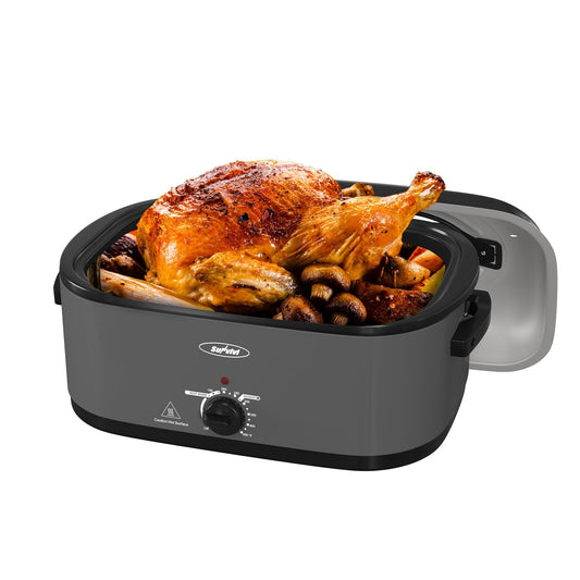 Sunvivi Electric Roaster Oven with Self-Basting Lid, 26 Quart, 150-450¡ãF, Gray