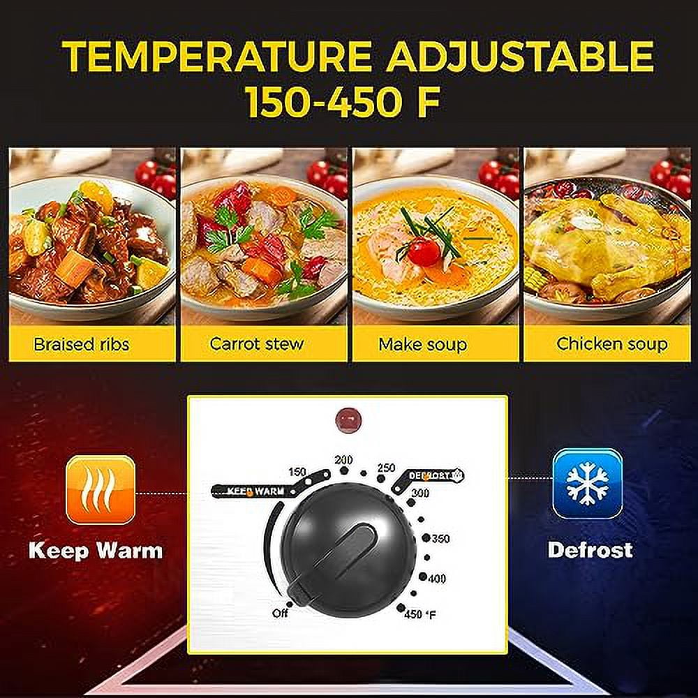 SUNVIVI 18 Quart Turkey Electric Roaster Oven with Self-Basting Lid, Stainless Steel, Black