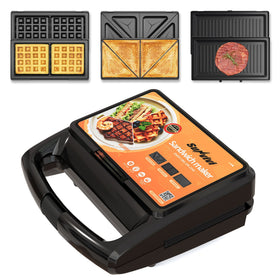Sunvivi 3-in-1 Sandwich Maker with Glass Top