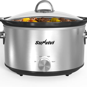 Sunvivi 4QT Slow Cooker with 3 Heat Settings