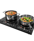 Sunvivi Portable Dual Induction Cooktop Commercial-Grade Electric Countertop Burner with Timer Induction Hot Plate