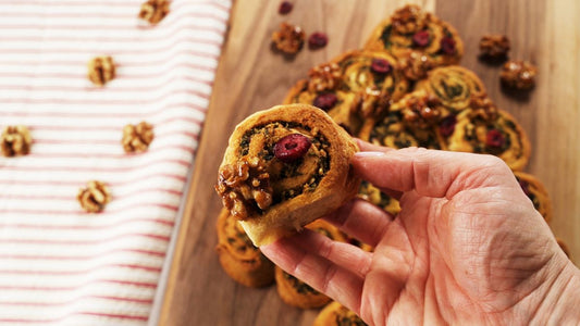 Spiced Walnut and Spinach Pinwheel Christmas Tree