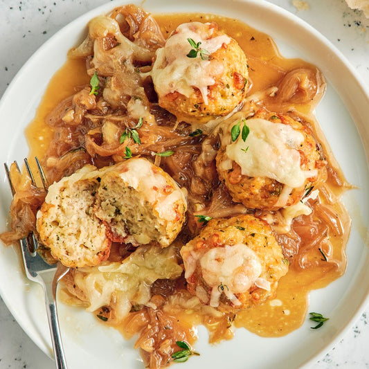 French Onion Chicken Meatballs