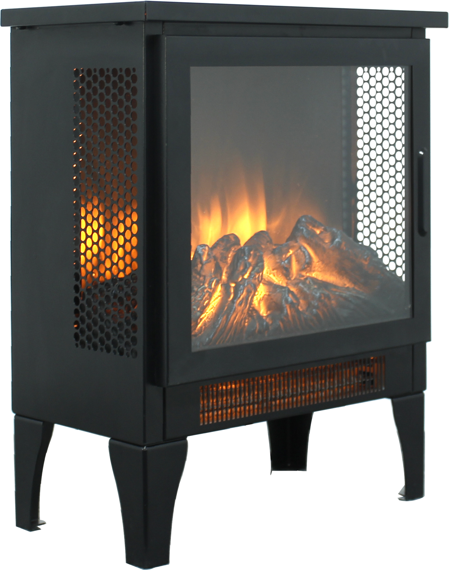 17 inch Freestanding Electric Fireplace Stove heater with 3D Flame effect