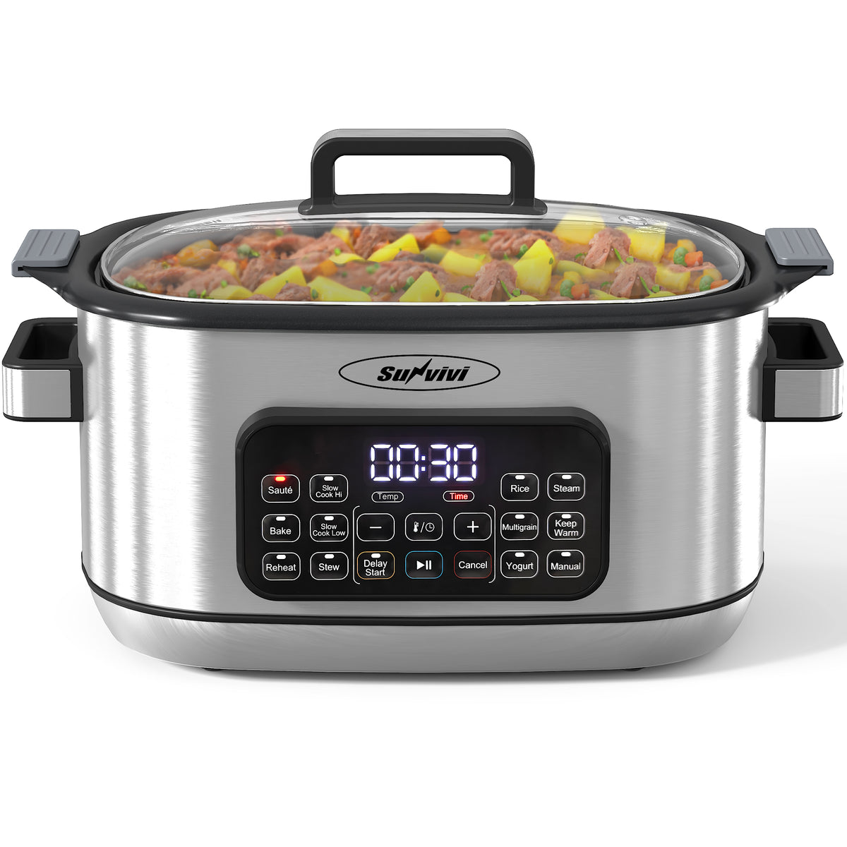 Sunvivi 6.5QT 12-in-1 Multi Cooker with Programmable Timer