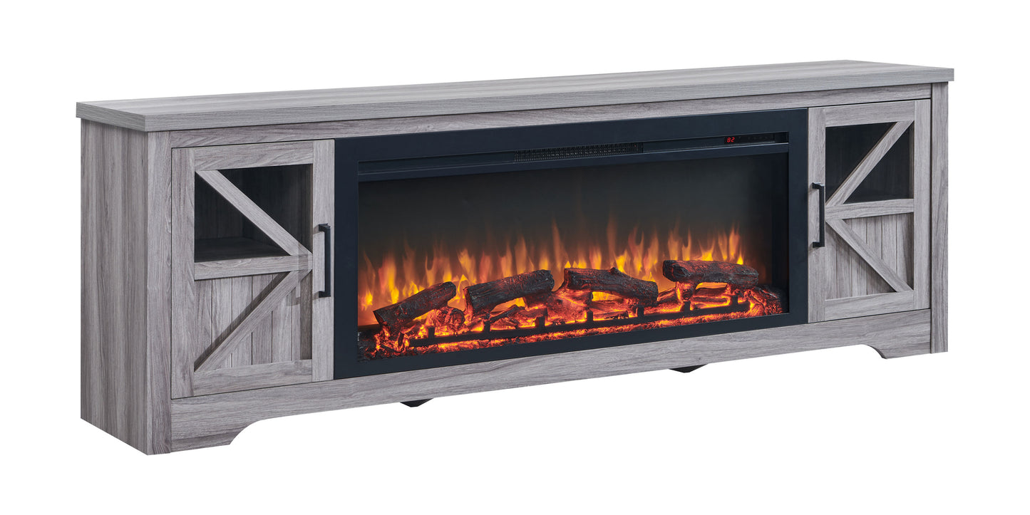 75' Fireplace TV Stand for TVs up to 80',with 44' Electric Fireplace