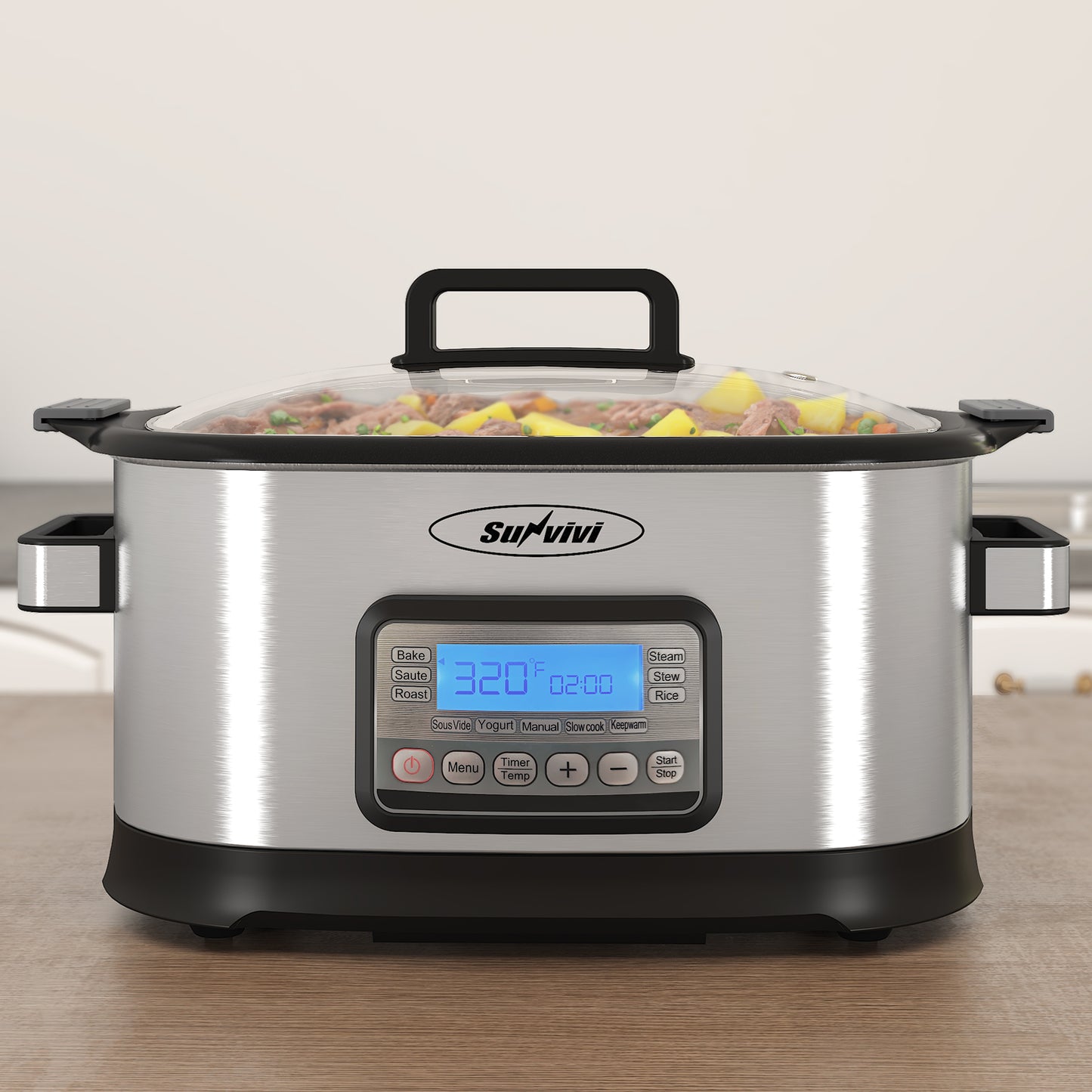 Sunvivi 6.5QT 11-in-1 Programmable Multi Slow Cooker