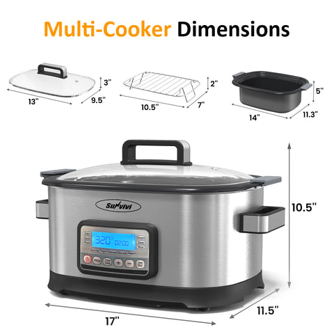 Sunvivi 6.5QT 11-in-1 Multi Cooker with Smart Touch Control
