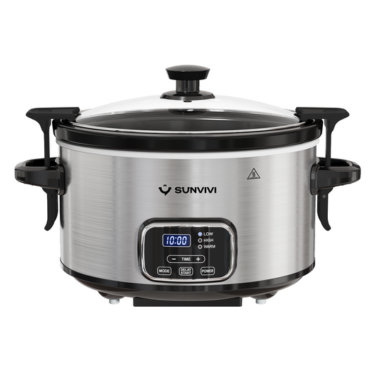 Sunvivi 4QT Programmable Slow Cooker with Locking Lid