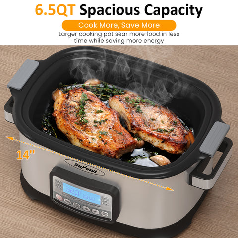 Sunvivi 6.5QT 11-in-1 Multi Cooker with Smart Touch Control