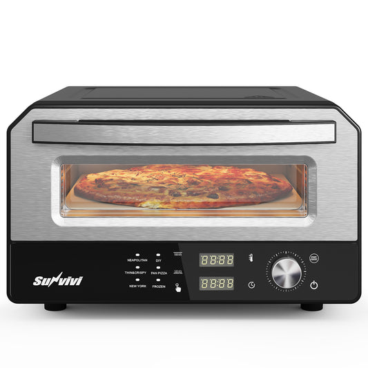 Sunvivi Electric Indoor Pizza Oven: Countertop Pizza Maker with 6 Presets
