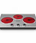 Sunvivi 1800W Triple Burner Portable Electric Ceramic Stove Knob Control