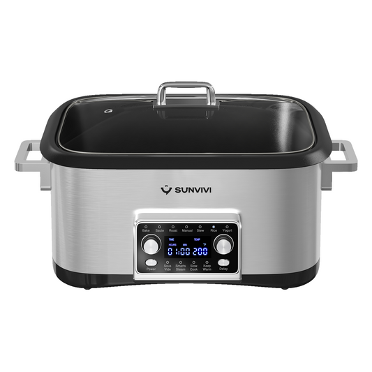 Sunvivi 8QT 12-in-1 Multi Cooker Slow Cooker with LED Display