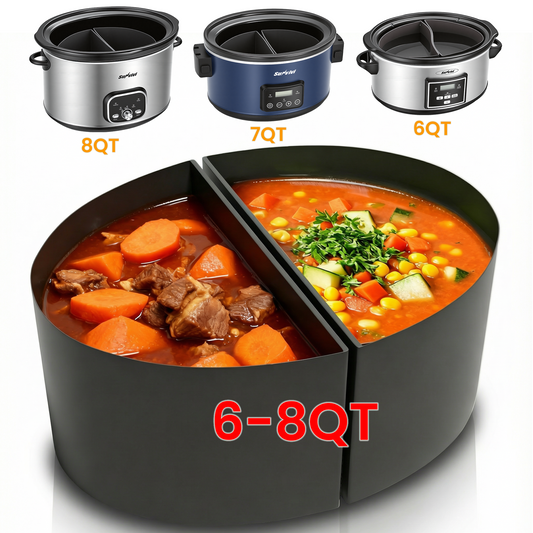 2 in 1 Silicone Slow Cooker Liners Fit for Crock Pots 6 Quart