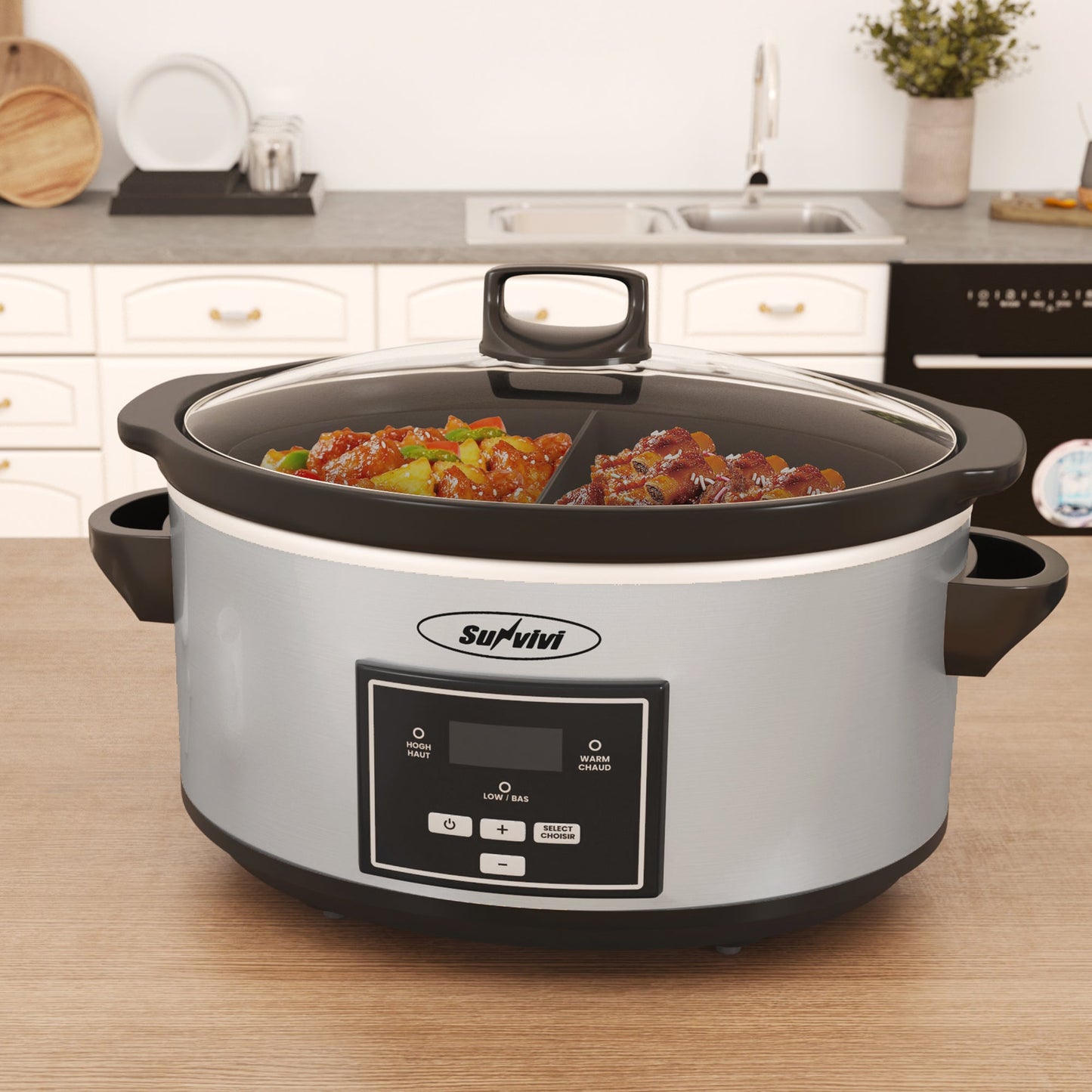 2 in 1 Silicone Slow Cooker Liners Fit for Crock Pots 6 Quart