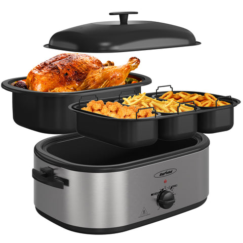 Sunvivi 24QT Electric Roaster Oven with Trays