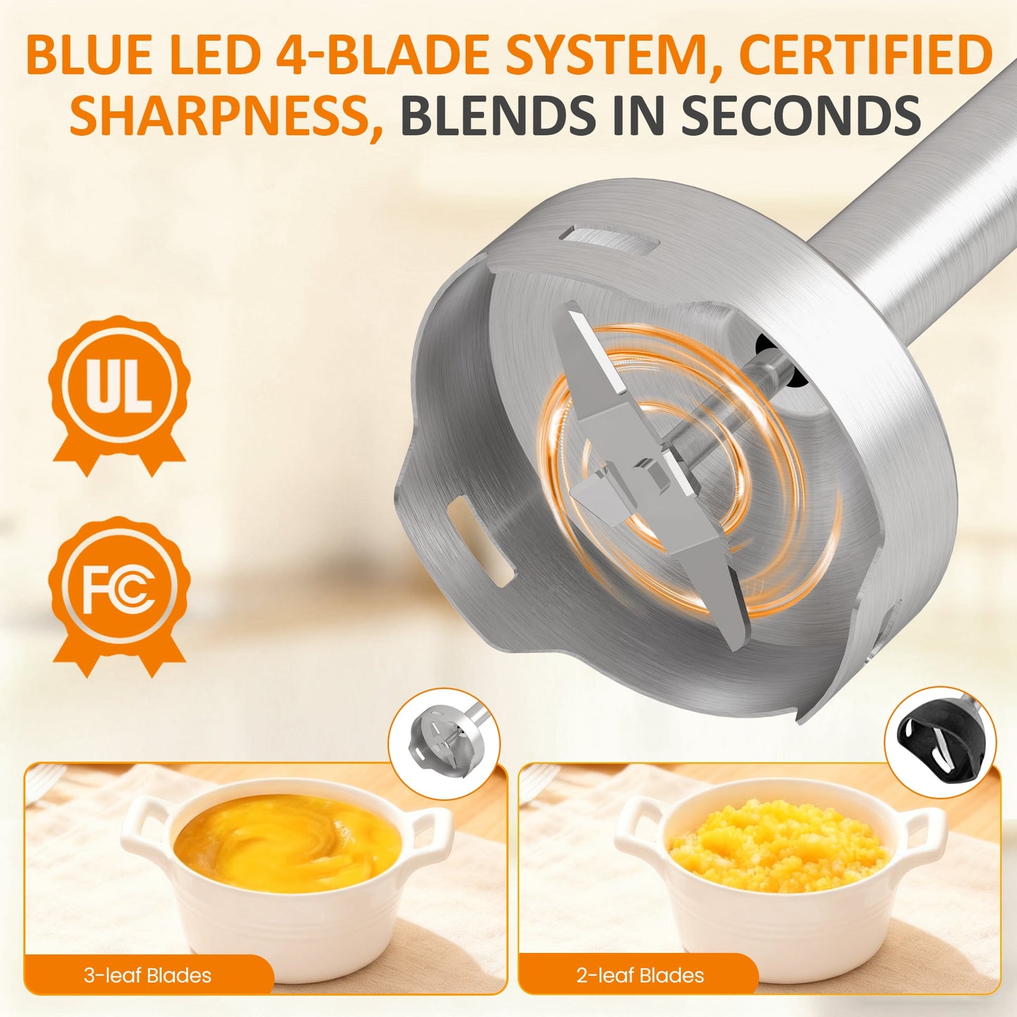 Sunvivi 1000W Hand Blender: 12 Speeds, 10 Attachments for Smoothies, Soups & More ¨C Effortless Blending in Seconds!