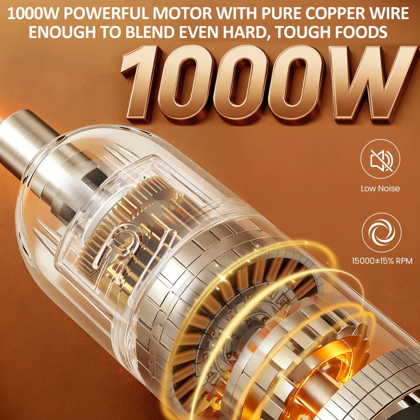 Sunvivi 1000W Hand Blender: 12 Speeds, 10 Attachments for Smoothies, Soups & More ¨C Effortless Blending in Seconds!