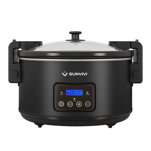 Sunvivi 8.5QT Digital Slow Cooker with Locking Lid & LED Display
