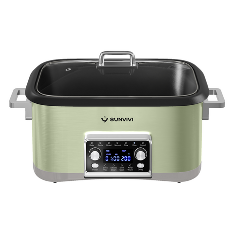 Sunvivi 8QT 12-in-1 Multi Cooker Slow Cooker with LED Display