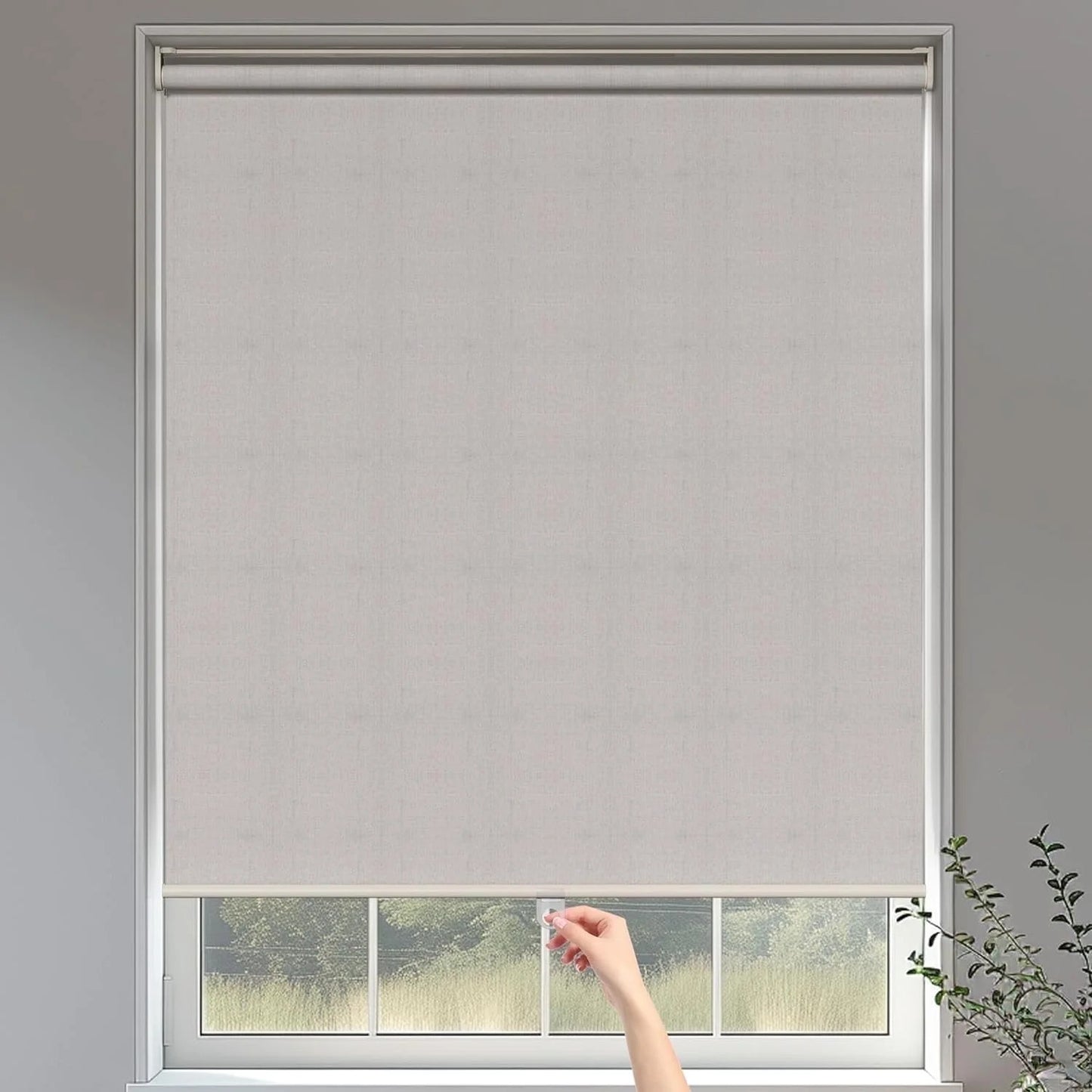 Sunvivi 100% Blackout Roller Shades for Windows, Pull Down Shades for Windows with Thermal Insulated Waterproof Fabric