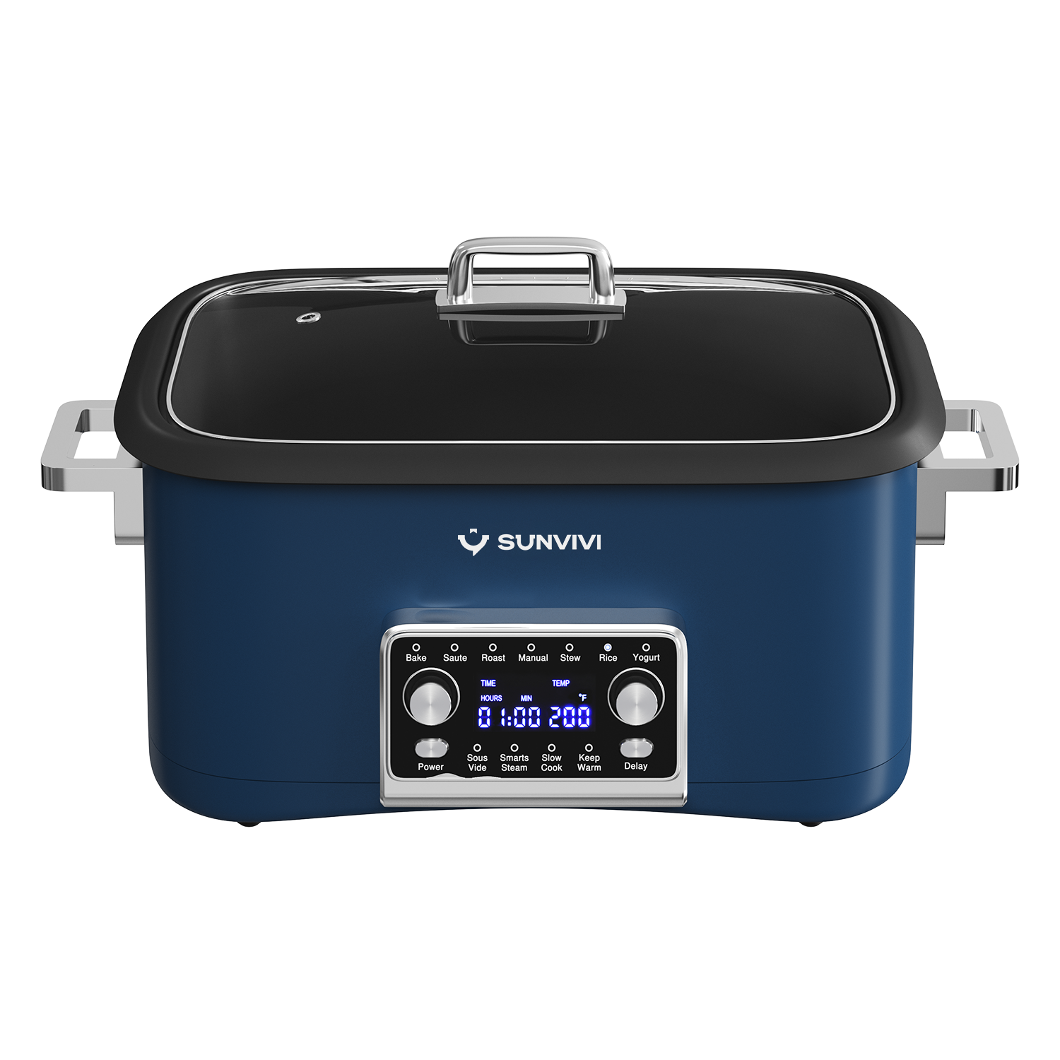 Sunvivi 8QT 12-in-1 Multi Cooker Slow Cooker with LED Display