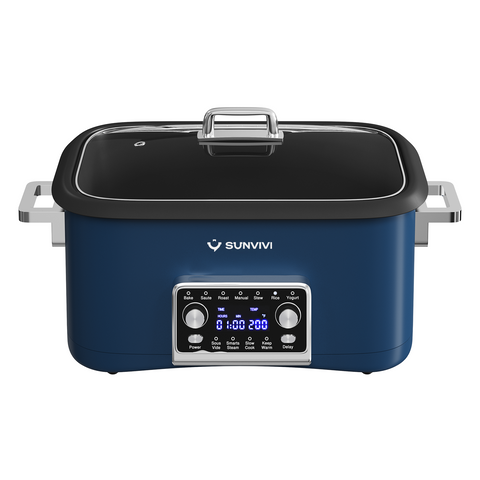 Sunvivi 8QT 12-in-1 Multi Cooker Slow Cooker with LED Display