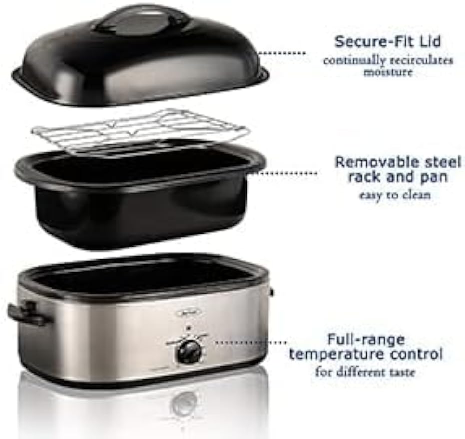 Sunvivi Metal Roasting Insert Pan for Sunvivi 18Qt Roaster Oven, Rust Free & Heavy Duty, Nonstick & Dishwasher Safe