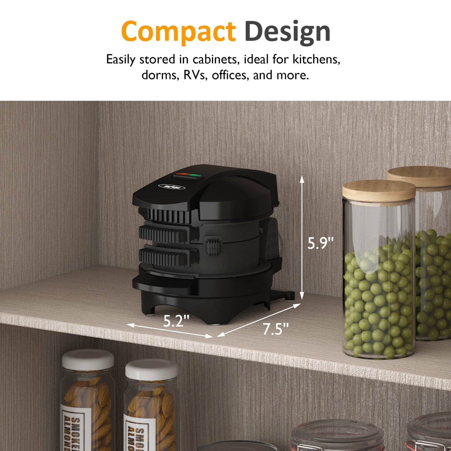 Sunvivi Breakfast Sandwich Maker with Egg Cooker Ring and Non-Stick Baking Plate, for Stuffed Burgers, Sliders, English Muffins, Mini Waffles