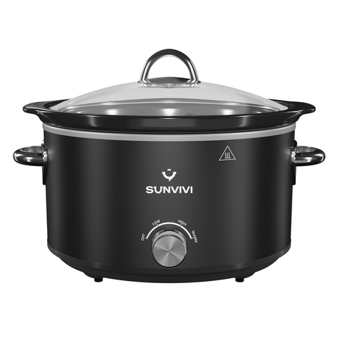 Sunvivi 4 Quart Slow Cooker with 3 Heating Settings
