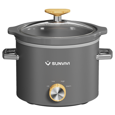 Sunvivi 2QT Slow Cooker with 3 Heat Settings