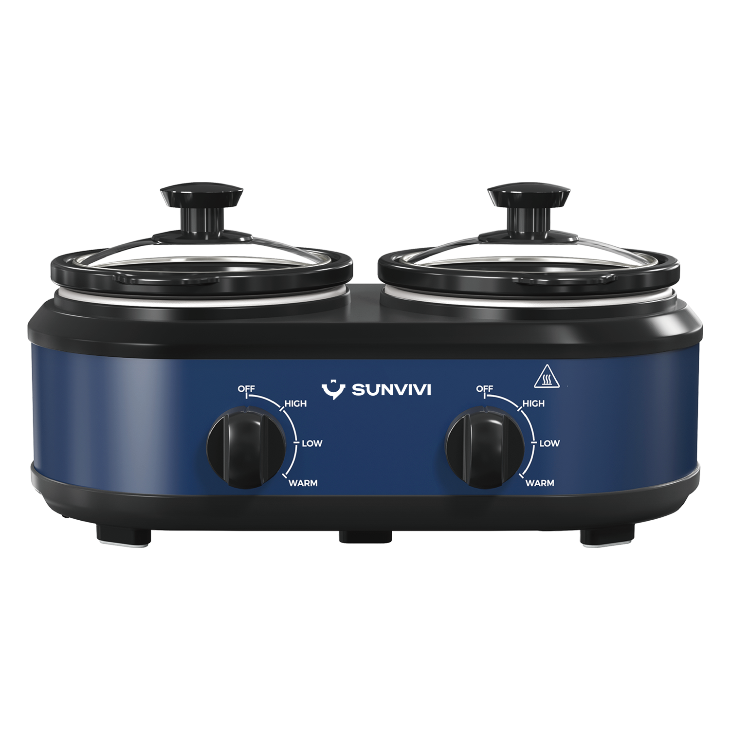 Sunvivi 2.5QT Double Slow Cooker Buffet Server with Dual 1.25 Pots