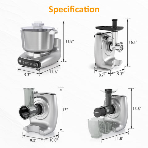 4-in-1 Multifunction Stand Mixer with Fermentation 5.3QT Electric Dough Mixer