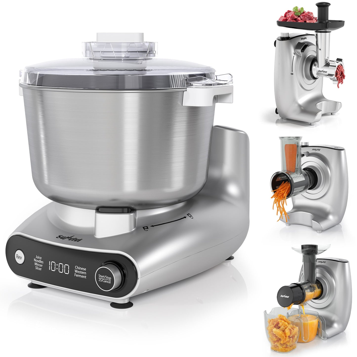 4-in-1 Multifunction Stand Mixer with Fermentation 5.3QT Electric Dough Mixer