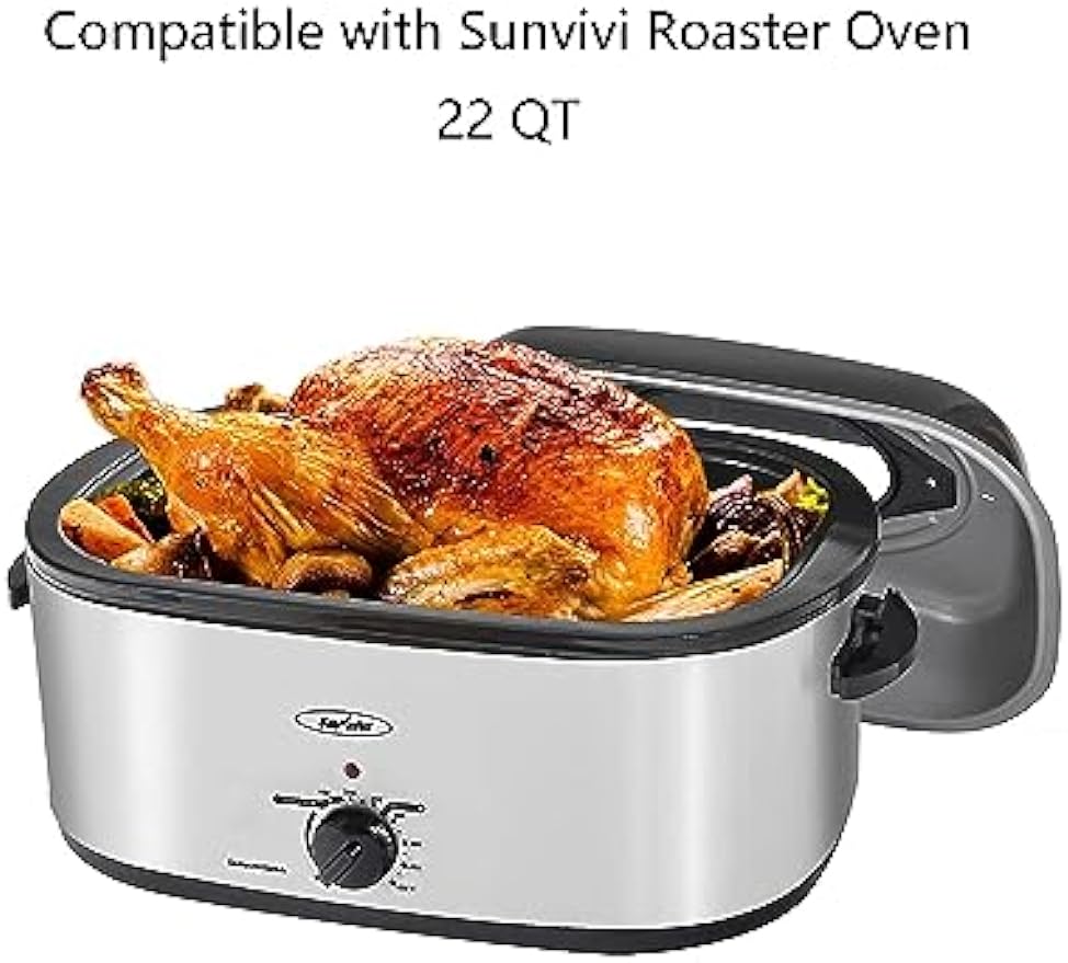 Sunvivi 22Qt Roaster Oven Rack with Integrated Feet, Cooling Drying Rack Kitchen Rack, PTFE Free, Roasting, Drying, Grilling, Dishwasher Safe, Fit Sunvivi 22Qt Roaster Oven