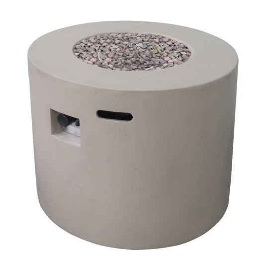 Light Grey Magnesium Oxide 31' Round Fire Pit with 40,000 BTU for Patio Use