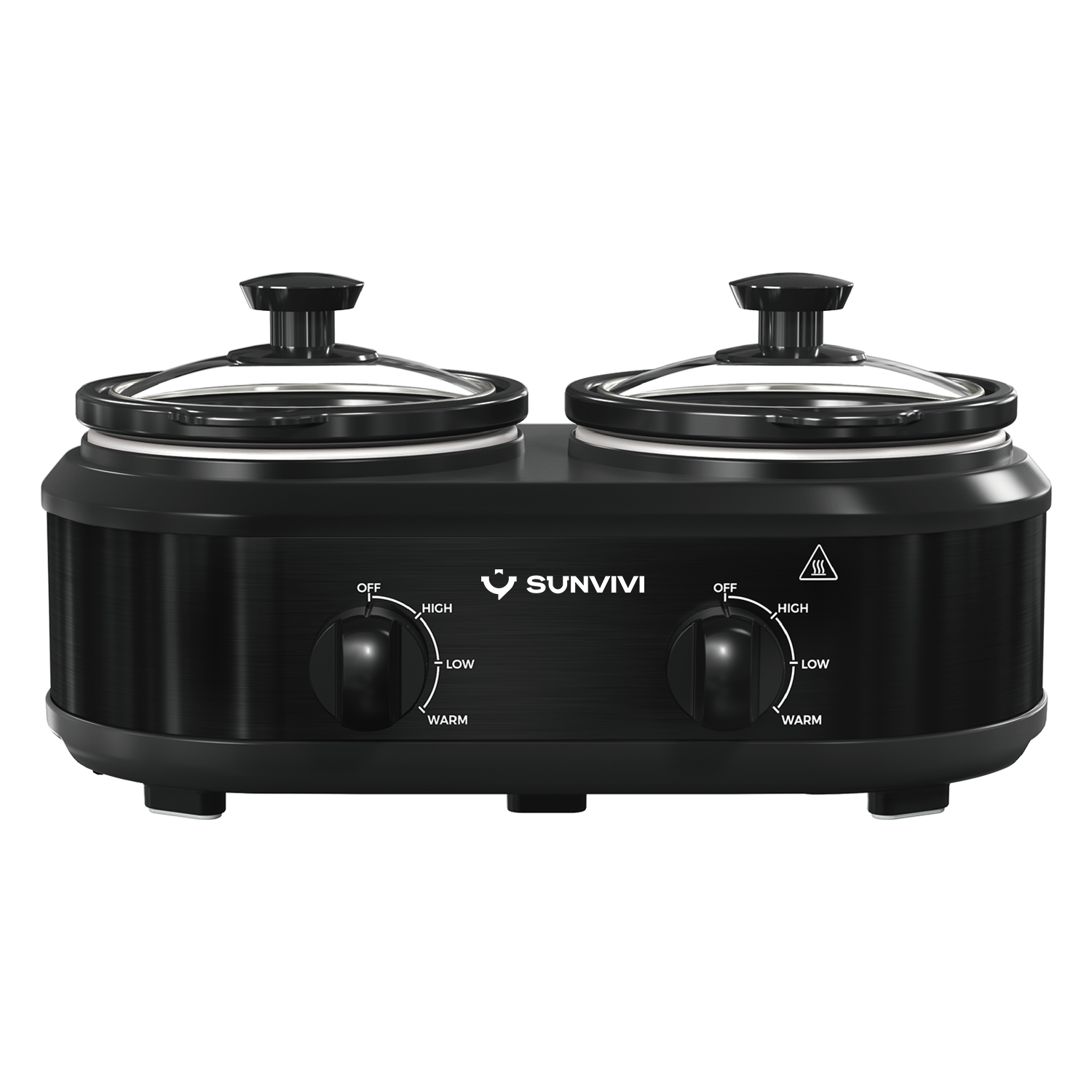 Sunvivi 2.5QT Double Slow Cooker Buffet Server with Dual 1.25 Pots