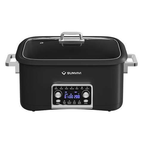 Sunvivi 8QT 12-in-1 Multi Cooker Slow Cooker with LED Display