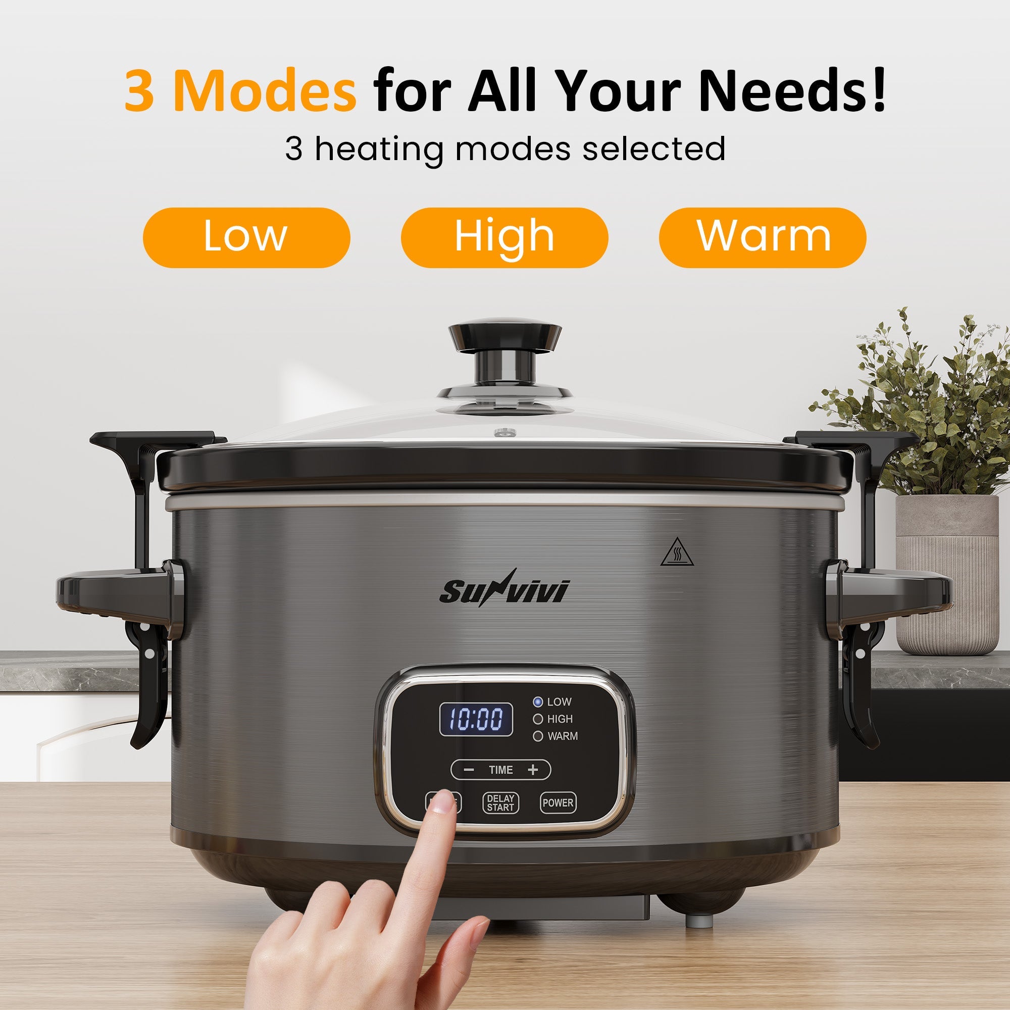 4QT Programmable Slow Cooker with Locking Lid - Slow Cookers