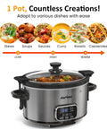 4QT Programmable Slow Cooker with Locking Lid - Slow Cookers
