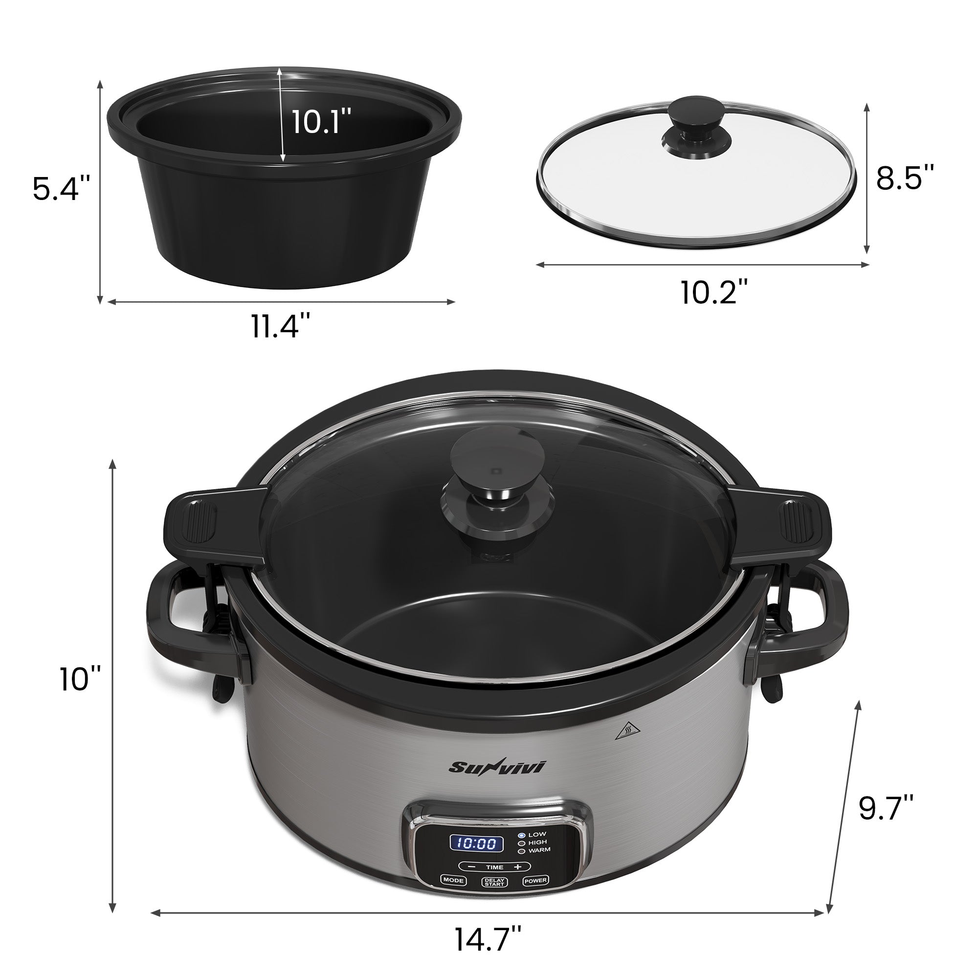 4QT Programmable Slow Cooker with Locking Lid - Slow Cookers