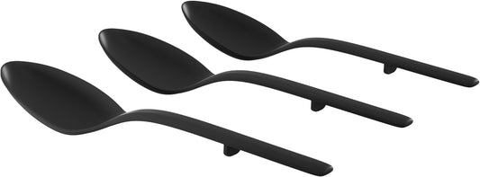 Sunvivi Nylon Heat-Resistant Spoons Set of 3, Nylon Spoons for Cooking, Cooking Spoon Nonstick, Heat Resistant to 480, Fit Sunvivi Triple Slow Cooker (3 PCS Black)