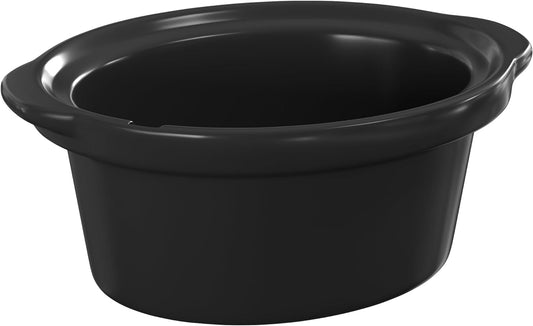Triple Slow Cooker Ceramic Replacement Insert for Sunvivi,1.5-Quart Black, Dishwasher Safe
